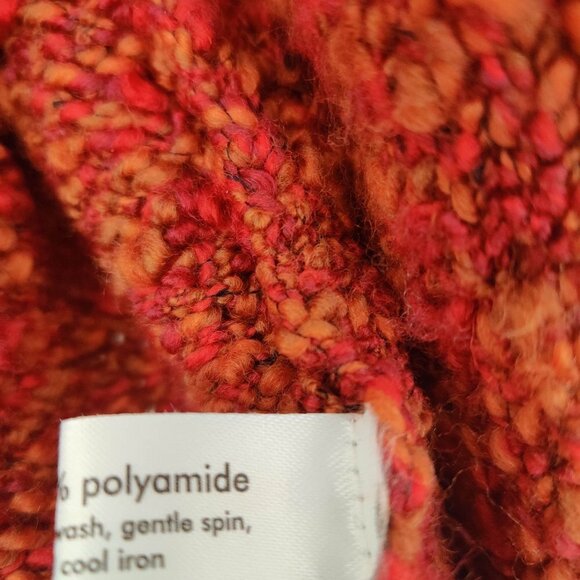 Eskandar Marled Space Dye Red Orange Waterfall Cardigan One Size - Picture 2 of 9